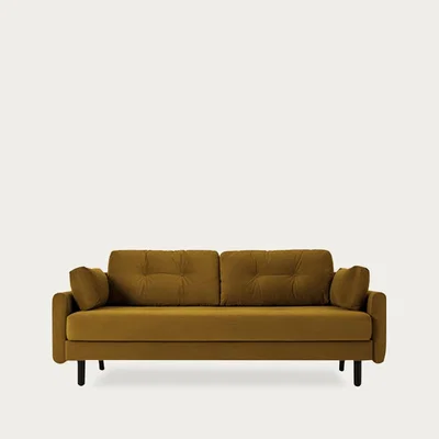 Bombinate.com Mustard Model 04 Velvet 3 Seat Sofa Bed