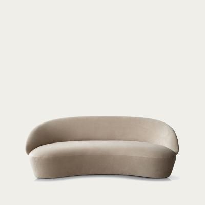 Bombinate.com Beige Naïve Sofa Velvet Textum Avelina - 3 Seater