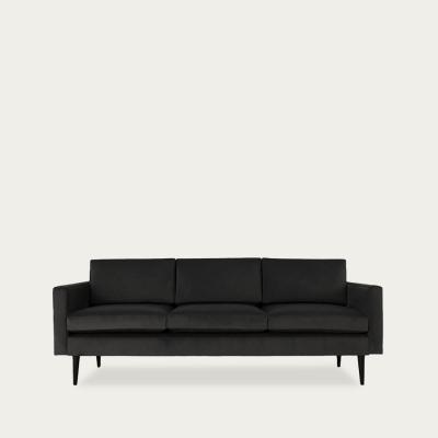 Bombinate.com Charcoal Model 01 Velvet 3 Seater Sofa
