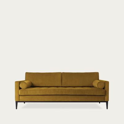 Bombinate.com Mustard Model 02 Velvet 3 Seater Sofa