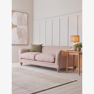 Cox and Cox Ribe Three Seater Sofa - Blush Velvet