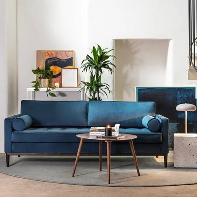 Cuckooland Swyft Sofa in a Box Model 02 Velvet 3 Seater Sofa - Vine