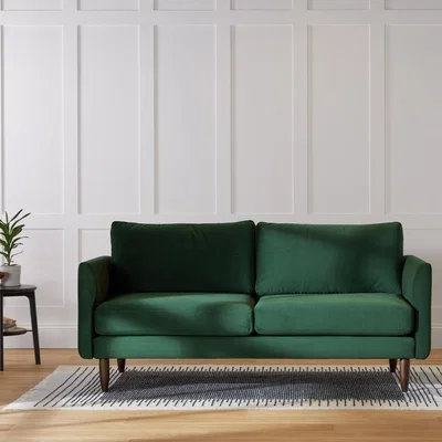 Cuckooland Hutch Rise Velvet 3 Seater Sofa in a Box with Curve Arms - Slate