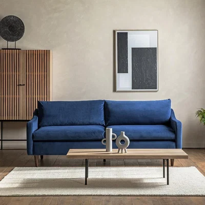 Cuckooland Brookhouse 3 Seater Sofa in a Box - Peacock Velvet