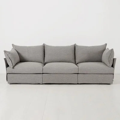 Cuckooland Swyft Sofa in a Box Model 06 Modular Linen 3 Seater Sofa