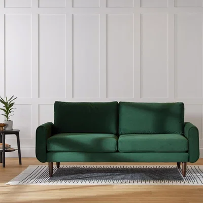 Cuckooland Hutch Rise Velvet 3 Seater Sofa with Round Arms - Slate