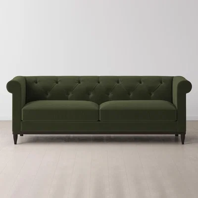 Cuckooland Swyft Sofa in a Box Model 09 Chesterfield Velvet 3 Seater Sofa - Vine