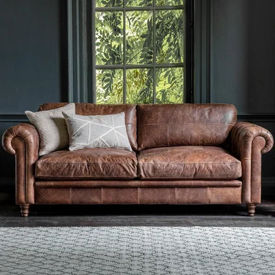 Cuckooland Hadleigh 3 Seater Leather Chesterfield Sofa in a Box