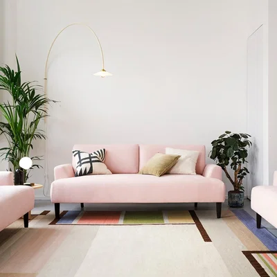 Cuckooland Swyft Sofa in a Box Model 05 Linen 3 Seater Sofa - Blush