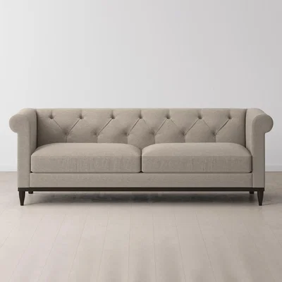 Cuckooland Swyft Sofa in a Box Model 09 Chesterfield Linen 3 Seater Sofa - Shadow