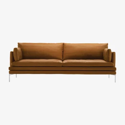 The Conran Shop William Sofa Leather & Extra Cushions 3-Seater