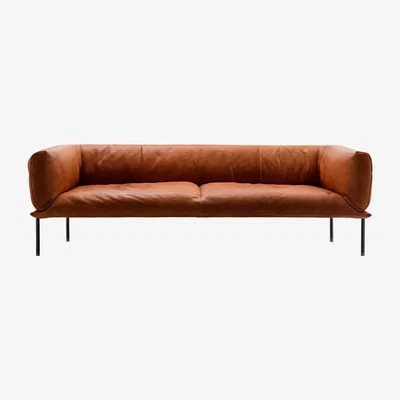 The Conran Shop Rondo Sofa Tan Leather 3-Seater