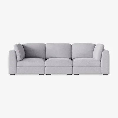 Cult Furniture £300  Off  Brigitte 3 Seat Sofa, Light Grey Chenille