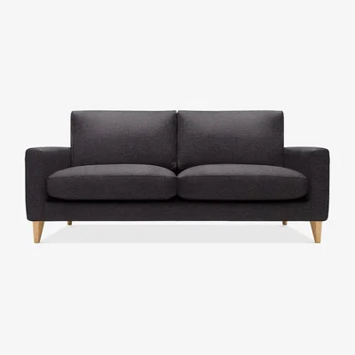 Cult Furniture 3 Seater Sofa Fabric and Leg Colour: Woven Wool, Charcoal Grey, Leg  Natural