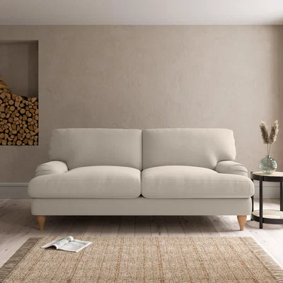 Dunelm Darwin Luxury Velvet 3 Seater Sofa Luxury Velvet Natural