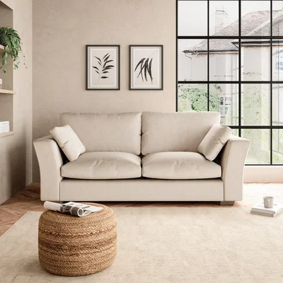 Dunelm Blakeney Luxury Velvet 3 Seater Sofa Luxury Velvet Natural