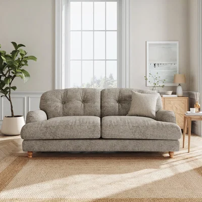Dunelm Martha Chunky Chenille 3 Seater Sofa Chunky Chenille Mushroom
