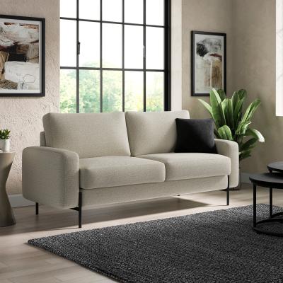 Dunelm Jude Boxy Chenille 3 Seater Sofa, Natural Natural