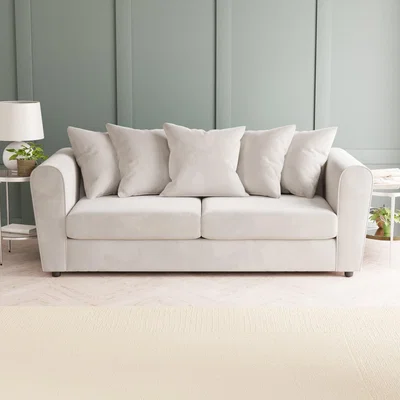 Dunelm Blake Curved Arm Opulent Velvet 3 Seater Sofa Opulent Velvet Champagne