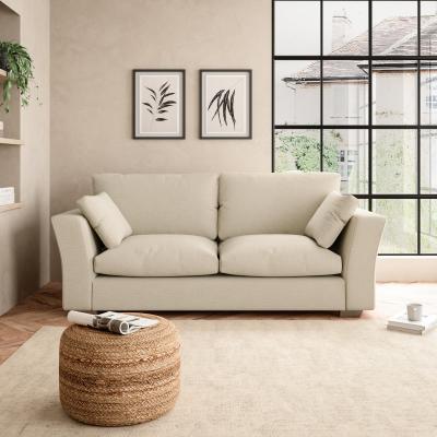 Dunelm Blakeney Textured Weave 3 Seater Sofa Textured Weave Honey