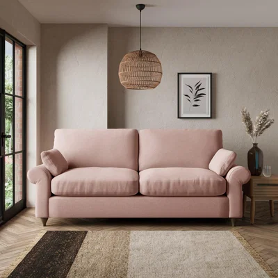 Dunelm Salisbury Luxury Velvet 3 Seater Sofa Luxury Velvet Peach Blush