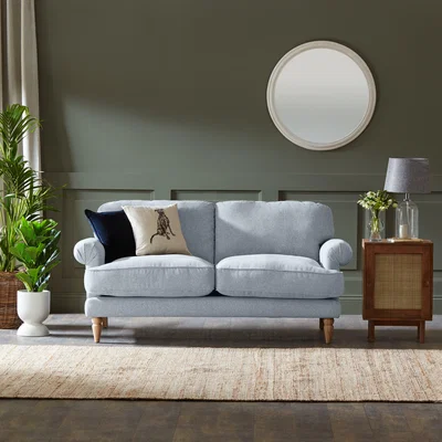 Dunelm Jolene Soft Texture 3 Seater Sofa Light Blue