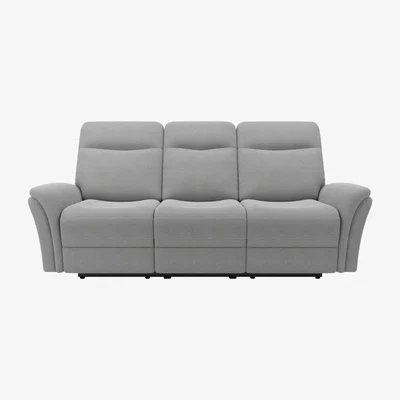 Dunelm Monte Chenille Reclining 3 Seater Sofa Light Grey