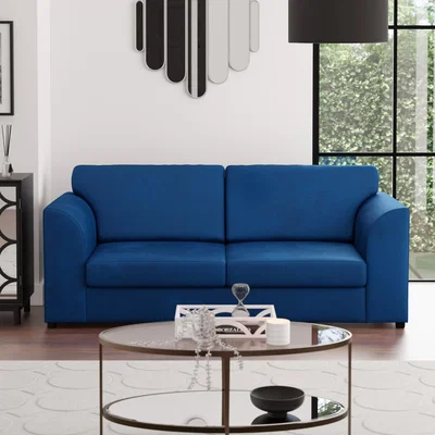 Dunelm Blake Soft Velvet 3 Seater Sofa Royal Blue