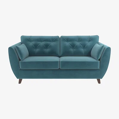 Dunelm Dalston Velvet 3 Seater Sofa Teal (Blue)