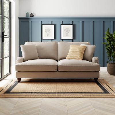 Dunelm Beatrice Chunky Soft Chenille 3 Seater Sofa Chunky Soft Chenille Natural