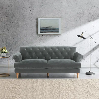 Dunelm Jazz Velvet 3 Seater Sofa Grey