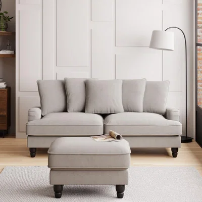 Dunelm Beatrice Boucle Scatter Back 3 Seater Sofa Light Grey