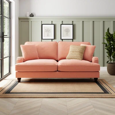 Dunelm Beatrice Tonal Chenille 3 Seater Sofa Tonal Chenille Clay
