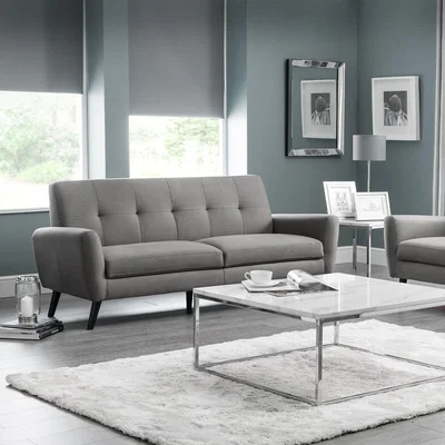 Dunelm Monza Linen Small 3 Seater Sofa Grey