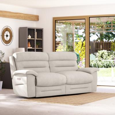 Dunelm Lulworth 3 Seater Power Recliner Sofa Honeycomb Chenille Linen