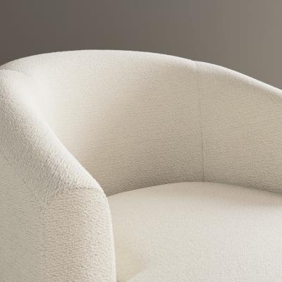 Dunelm Carmen Curved Chunky Chenille Swivel Chair, Ivory White