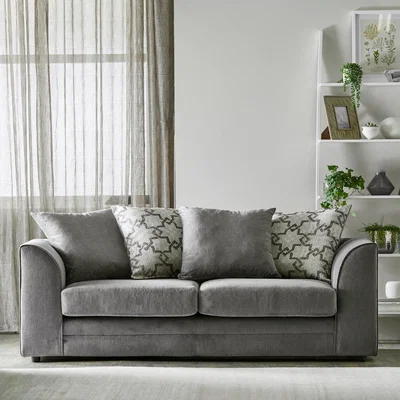 Dunelm Washington Fabric 3 Seater Sofa Grey