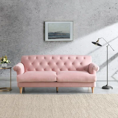 Dunelm Jazz Velvet 3 Seater Sofa Pink