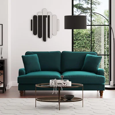 Dunelm Beatrice Velvet 3 Seater Sofa Peacock