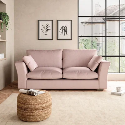 Dunelm Blakeney Luxury Velvet 3 Seater Sofa Luxury Velvet Peach Blush