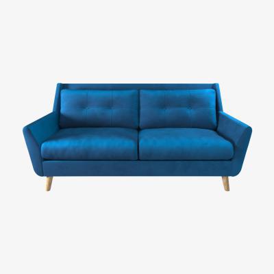 Dunelm Halston Velvet 3 Seater Sofa Blue