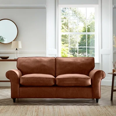 Dunelm Rosa Faux Leather 3 Seater sofa Soft Faux Leather Chocolate