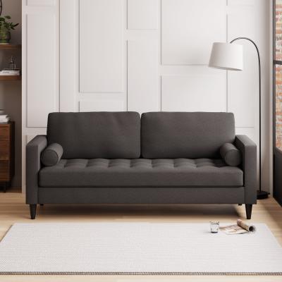 Dunelm Zoe Flat Weave 3 Seater Sofa Charcoal