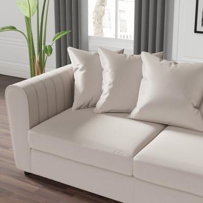 Dunelm Blake Opulent Velvet Curved Quilted Arm 3 Seater Sofa Beige