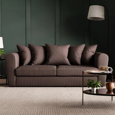 Dunelm Blake Jumbo Cord 3 Seater Sofa Jumbo Cord Chocolate