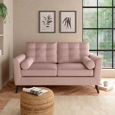 Dunelm Lewes Luxury Velvet 3 Seater Sofa Luxury Velvet Peach Blush