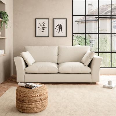 Dunelm Blakeney Slub Cotton Blend 3 Seater Sofa Slub Cotton Sandstone