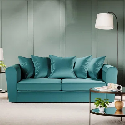 Dunelm Blake Curved Arm Opulent Velvet 3 Seater Sofa Green