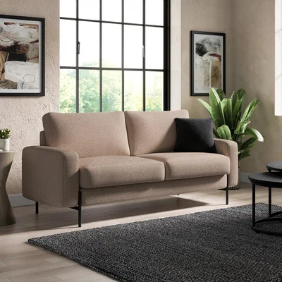 Dunelm Jude Boxy Faux Linen 3 Seater Sofa, Mole Brown Mole (Brown)