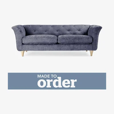 Dunelm Jaipur 3 Seater Sofa Luxury Chenille Premium Chenille Navy